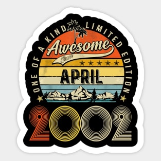 Awesome Since April 2002 Vintage 21st Birthday Sticker